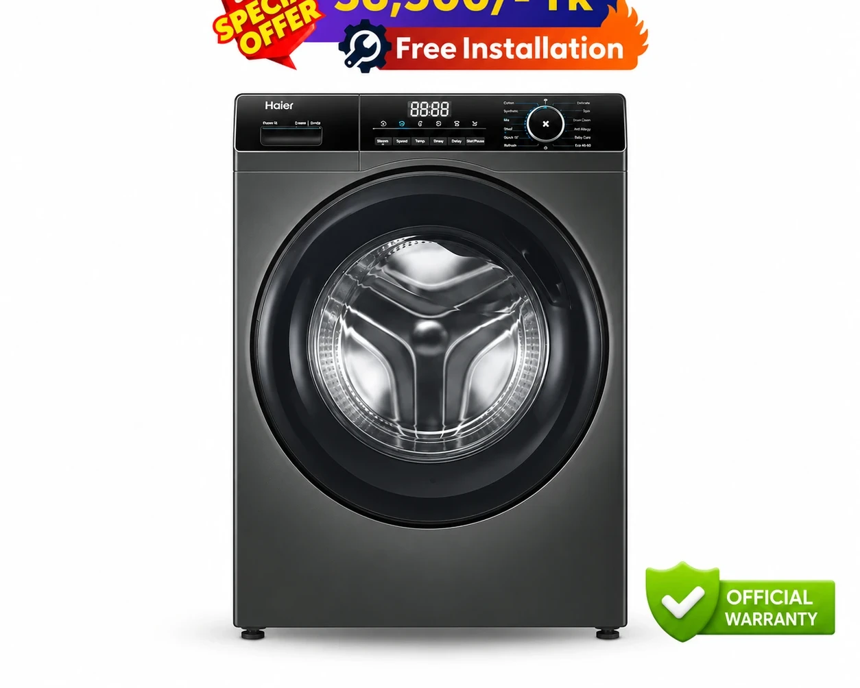 Haier 9 KG Inverter Front Load Washing Machine (HW90-BP12357S8)