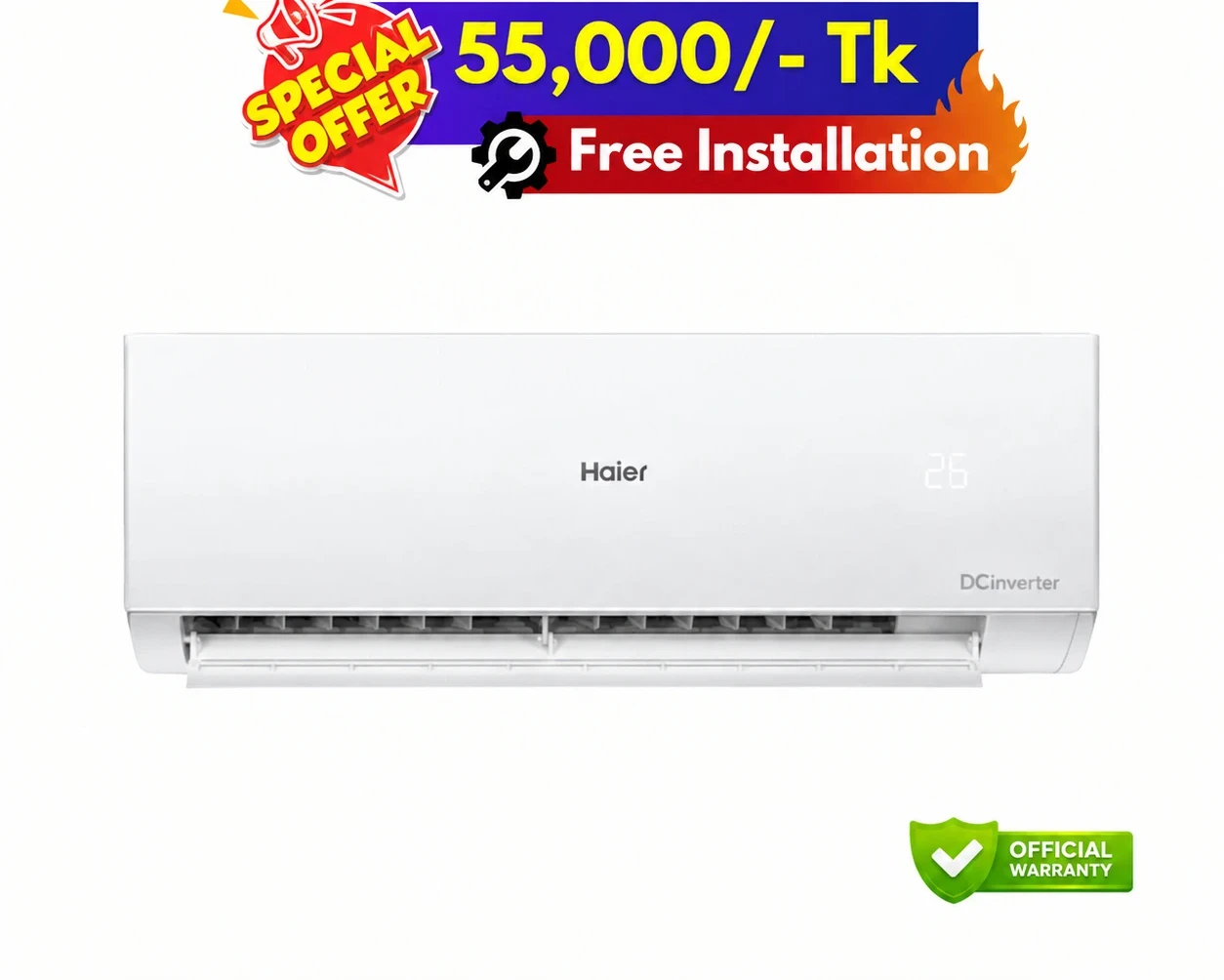 Haier 1.6 Ton CleanCool Inverter Pro (HSU-19CleanCool) (INV)(Pro)